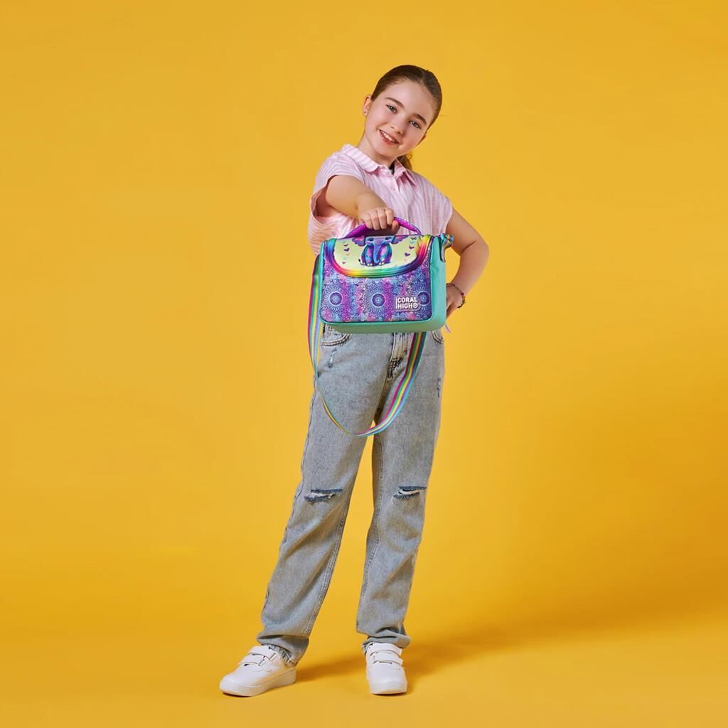 Coral High Thermo Beslenme Çantası Pembe Turkuaz Fil Desenli 11883