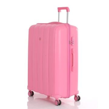 Mçs Valiz Büyük Boy Kırılmaz PP Silikon V305 Pembe