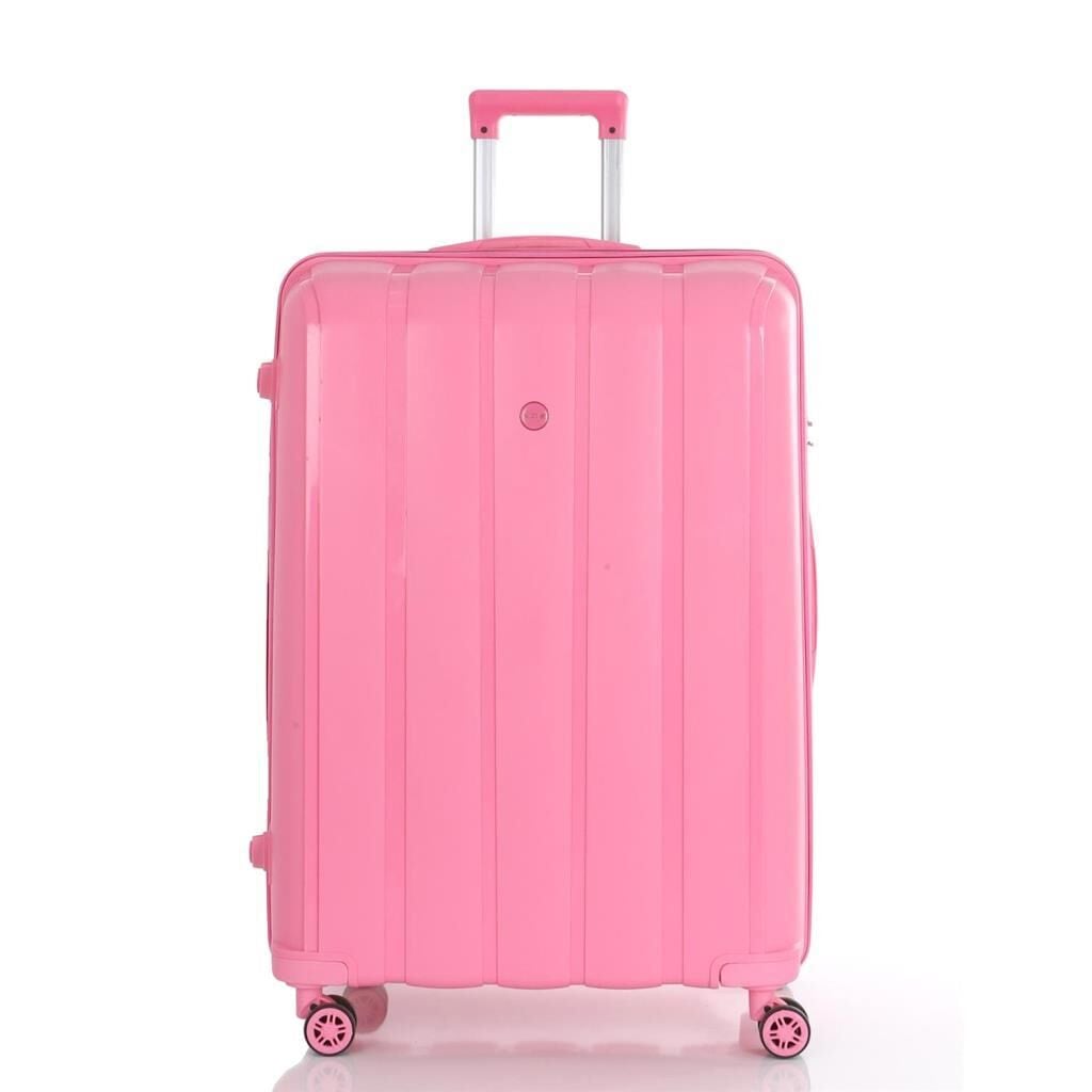 Mçs Valiz Büyük Boy Kırılmaz PP Silikon V305 Pembe