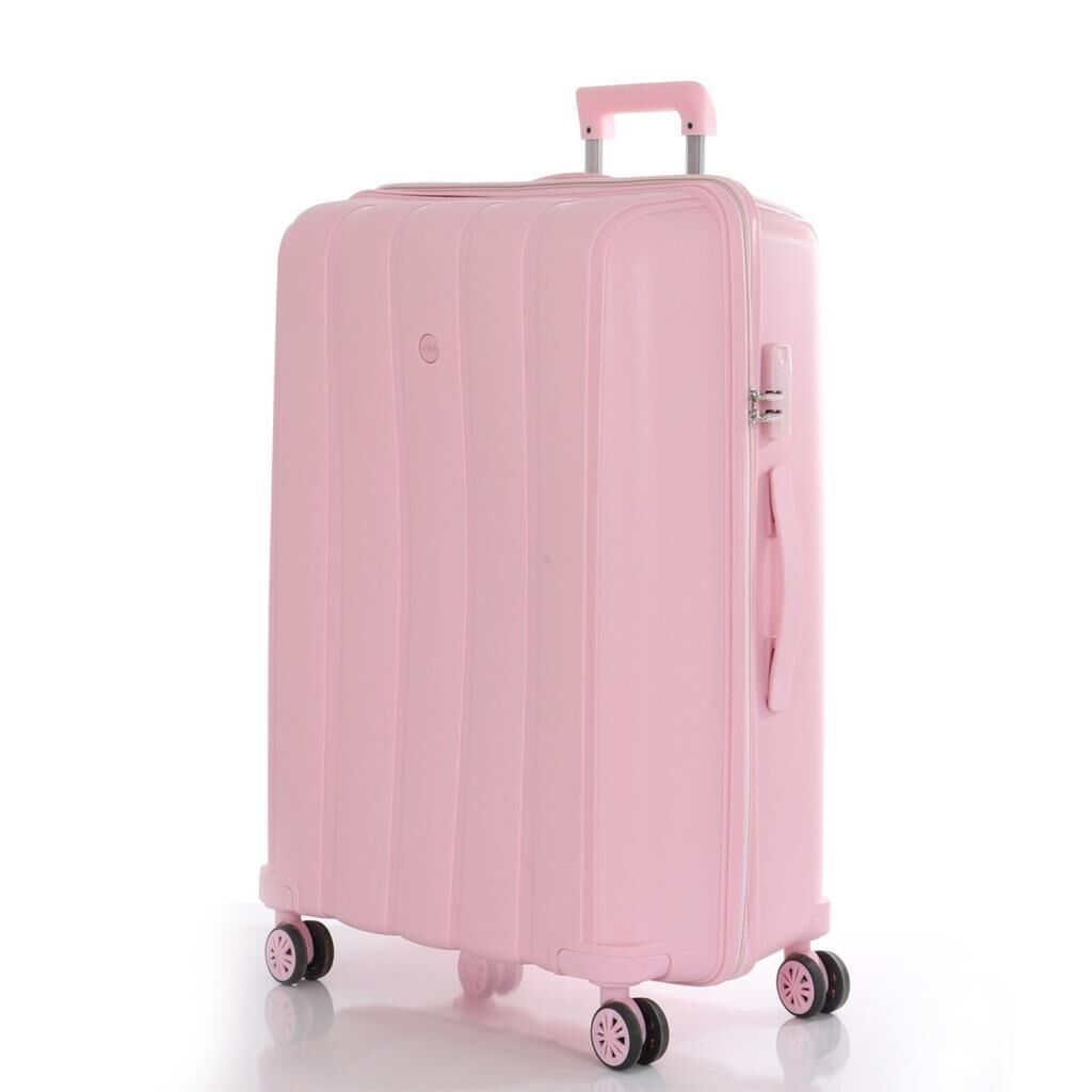 MÇS Büyük Boy Kırılmaz Silikon Seyahat Valizi Bavulu V305 Pudra