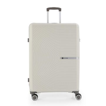 MÇS Büyük Boy Kırılmaz Silikon Seyahat Valizi Bavulu V374 Kemik/Gri