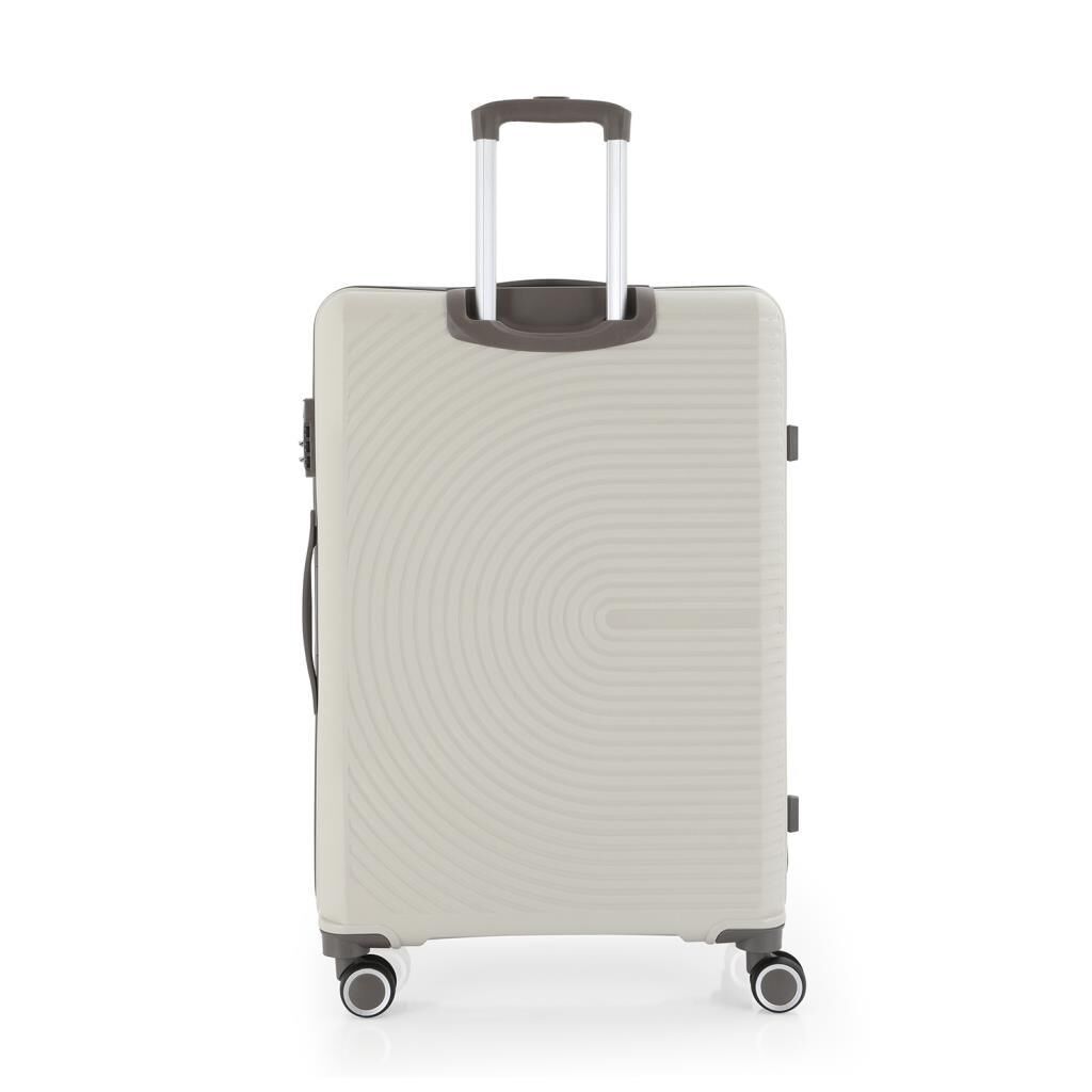 MÇS Büyük Boy Kırılmaz Silikon Seyahat Valizi Bavulu V374 Kemik/Gri