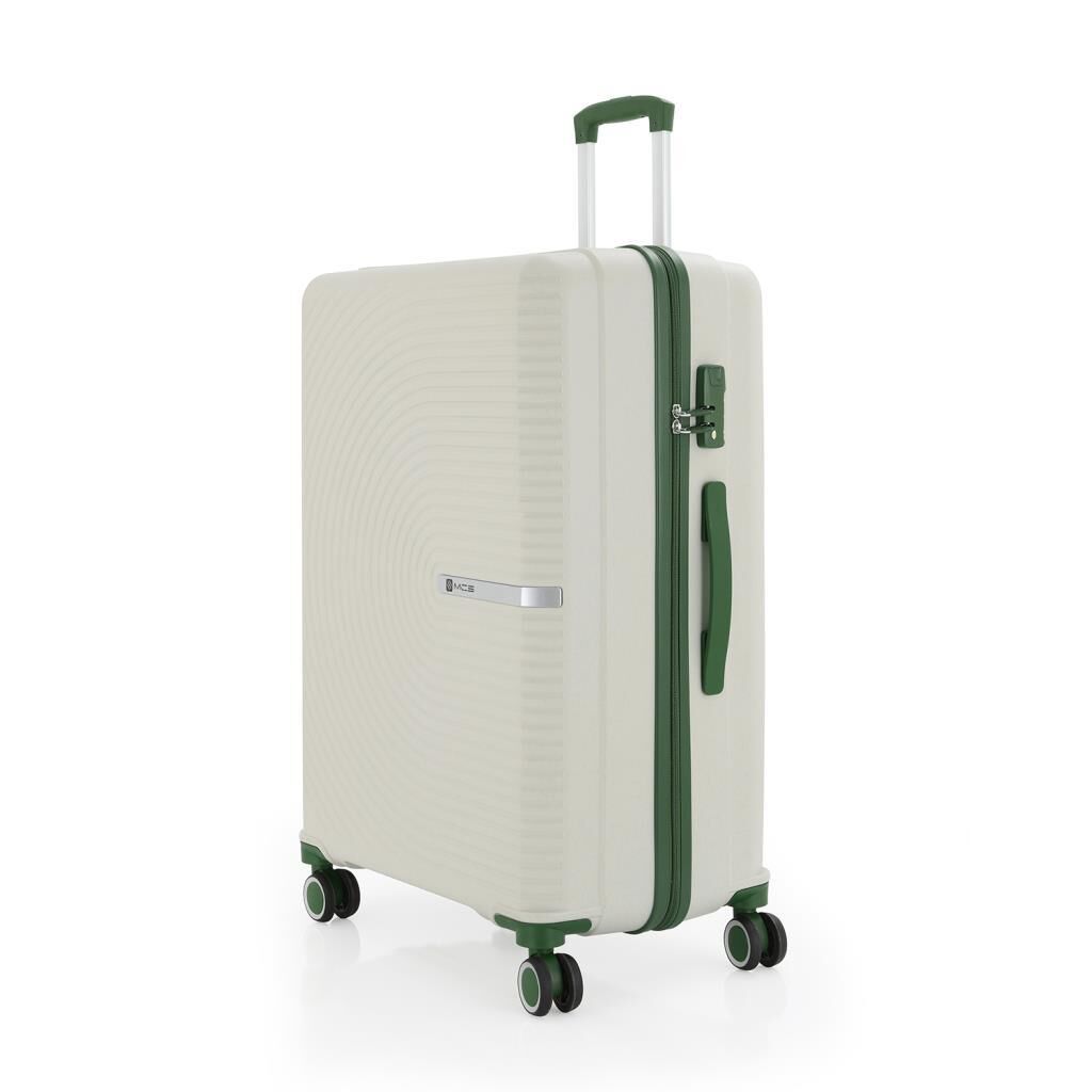 MÇS Büyük Boy Kırılmaz Silikon Seyahat Valizi Bavulu V374 Kemik/Haki