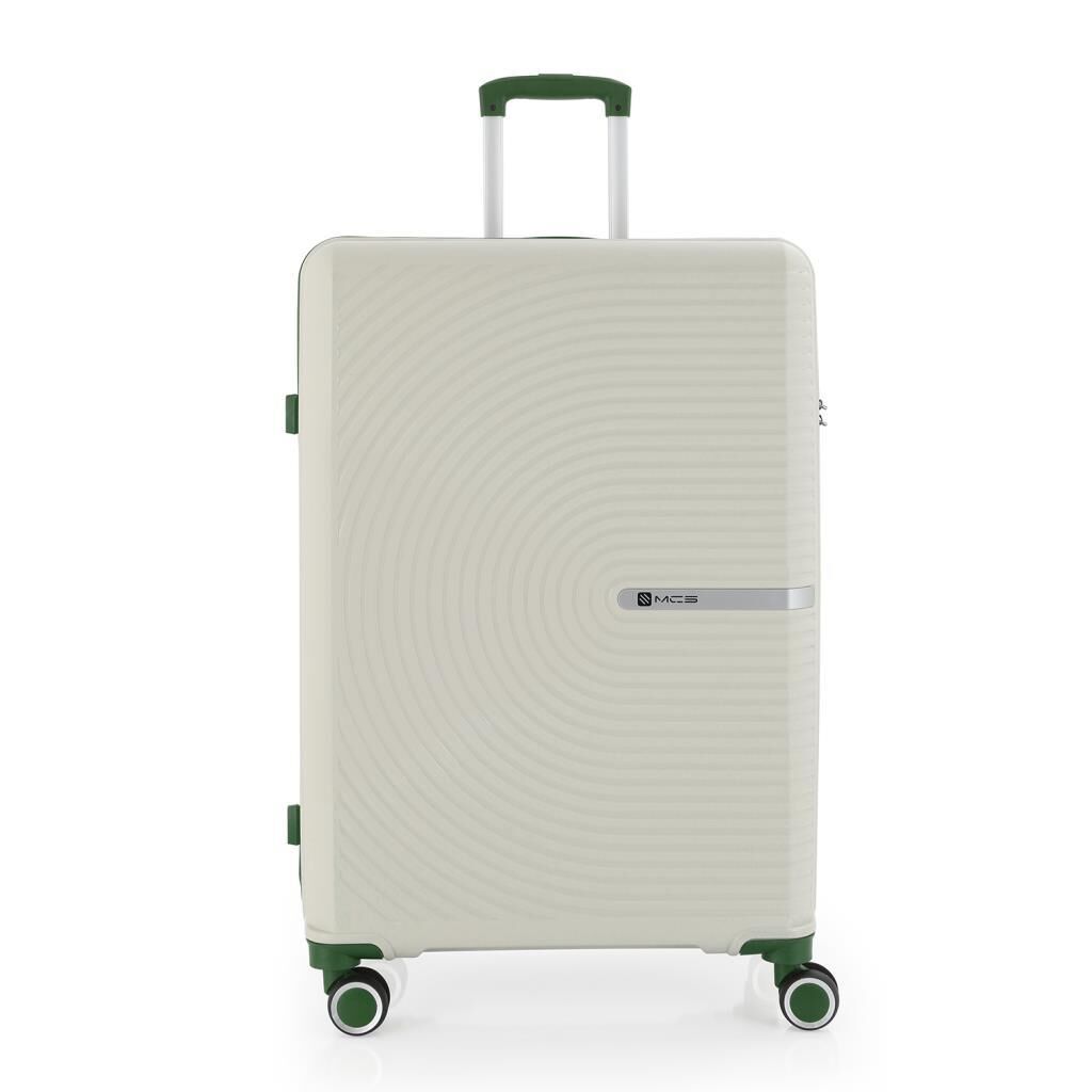 MÇS Büyük Boy Kırılmaz Silikon Seyahat Valizi Bavulu V374 Kemik/Haki