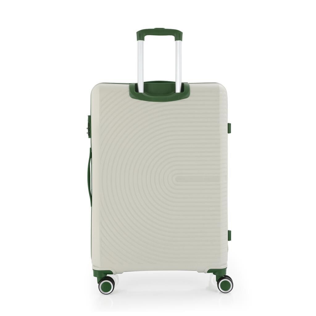 MÇS Büyük Boy Kırılmaz Silikon Seyahat Valizi Bavulu V374 Kemik/Haki