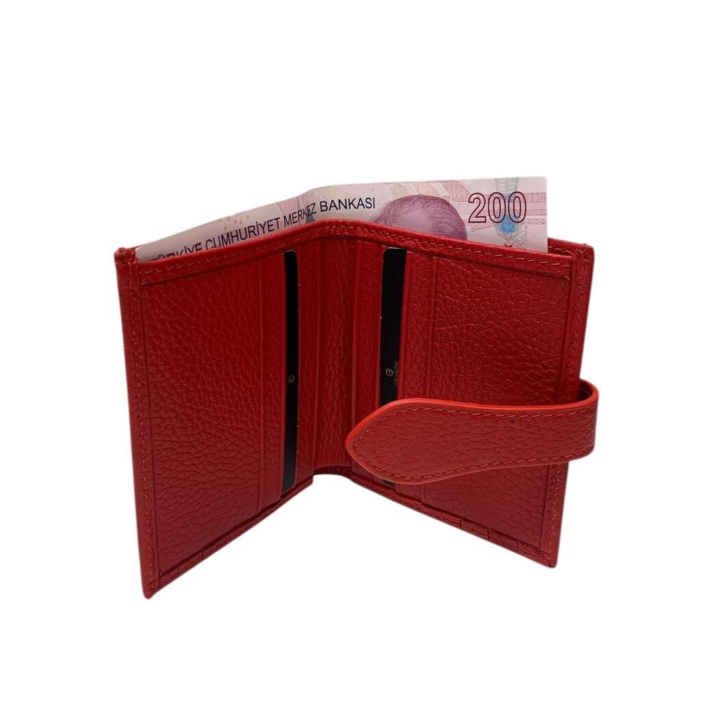Grande Hakiki Deri Kart Cüzdanı Kartlık Fuşya