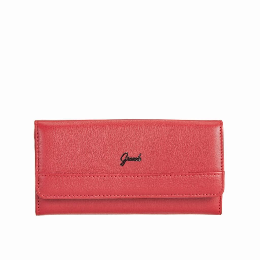 Grande Gerçek Deri Kadın Cüzdanı Hakiki Deri Büyük Boy Fuşya