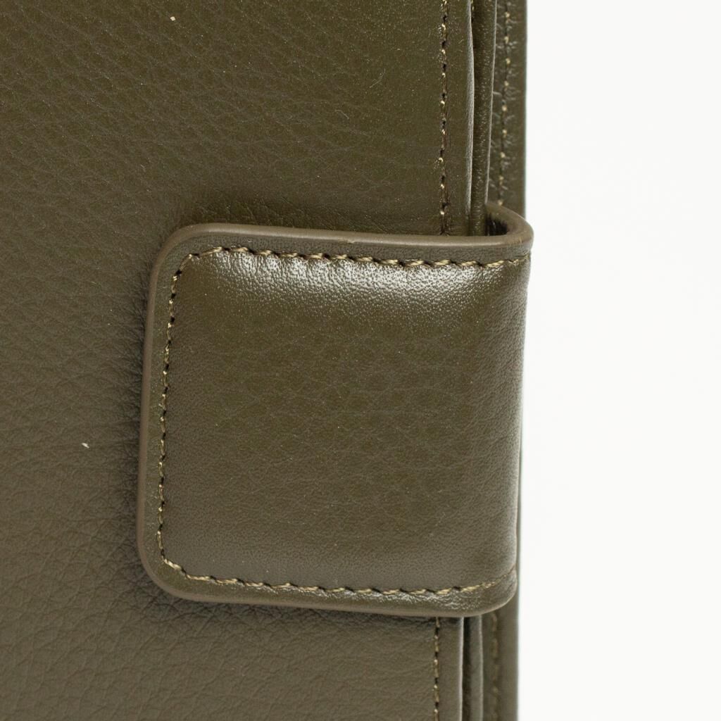 Grande Gerçek Deri Kadın Cüzdanı Hakiki Deri Normal Boy Yeşil