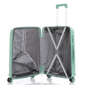 MÇS Büyük Boy Kırılmaz Silikon Seyahat Valizi Bavulu V305 Su Yeşili