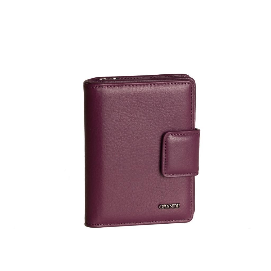 Grande Gerçek Deri Kadın Cüzdanı Hakiki Deri Normal Boy Mürdüm