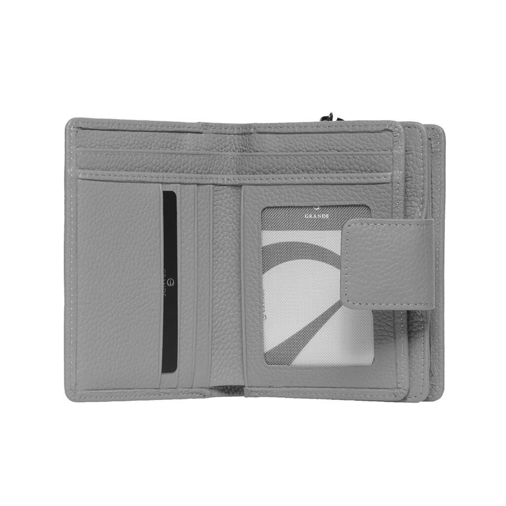 Grande Gerçek Deri Kadın Cüzdanı Hakiki Deri Normal Boy Mürdüm