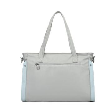 Saten Kumaş Kadın Omuz Çantası Barcelona 2138 Açık Gri