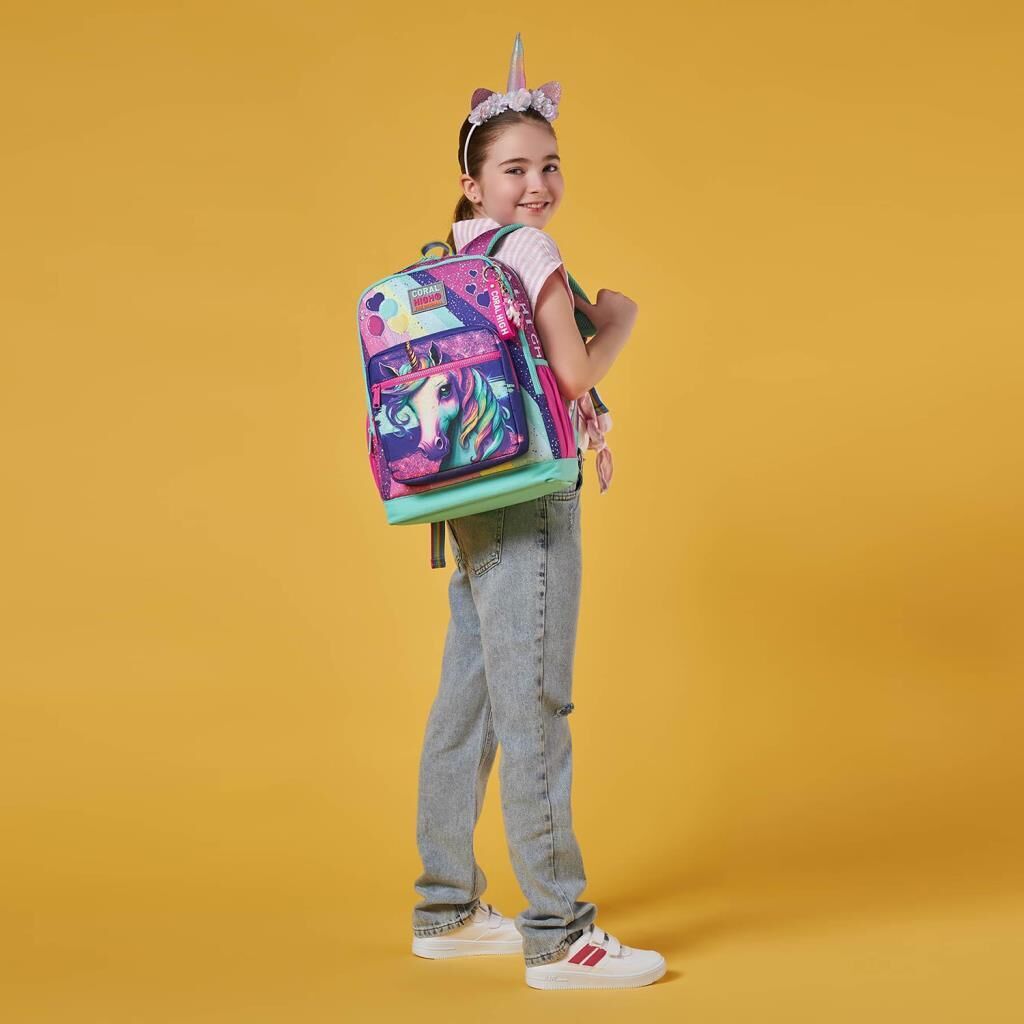 Coral High 2li Set Unicorn Desenli Okul Çantası Beslenme 23758