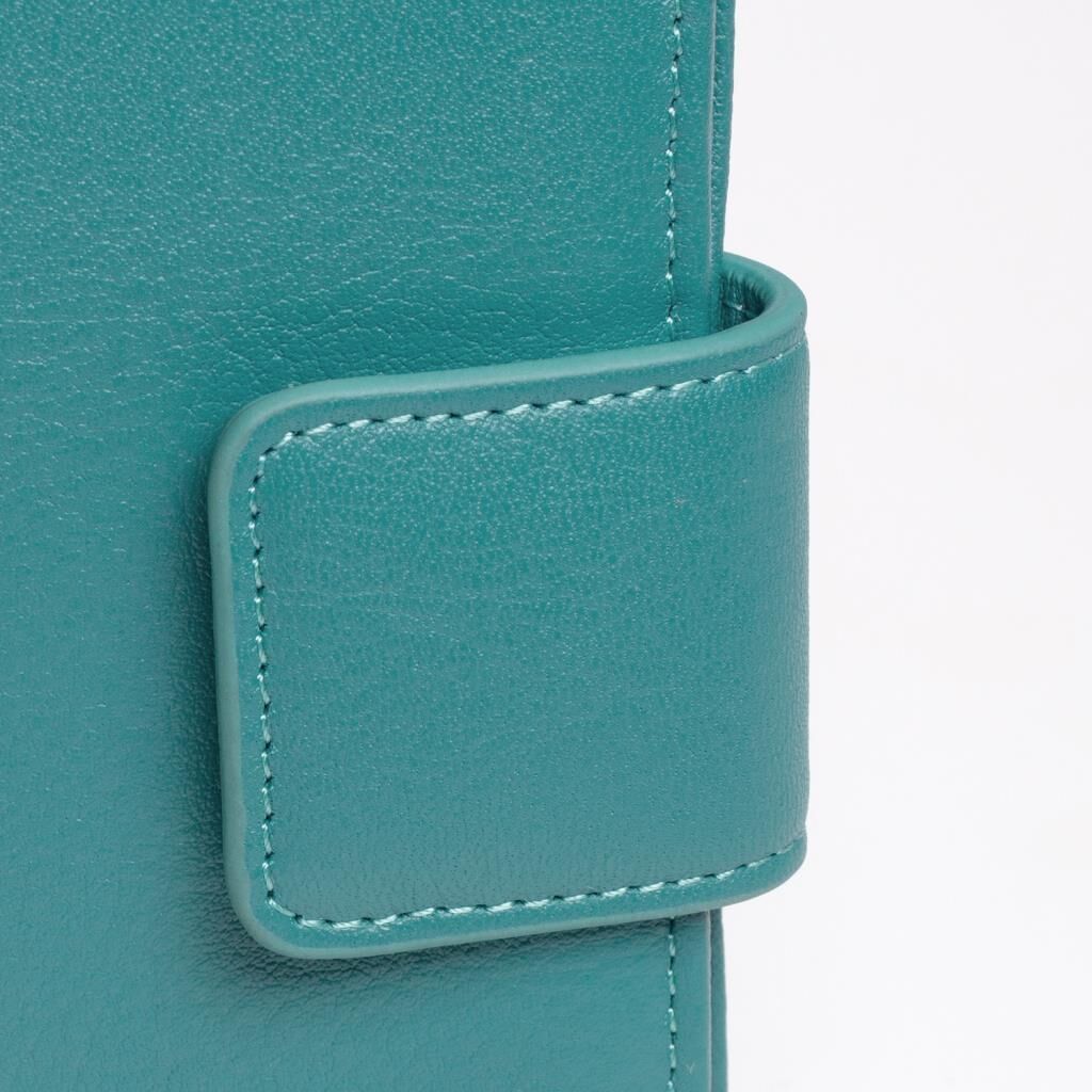 Grande Gerçek Deri Kadın Cüzdanı Hakiki Deri Normal Boy Turkuaz