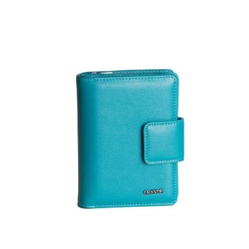 Grande Gerçek Deri Kadın Cüzdanı Hakiki Deri Normal Boy Turkuaz