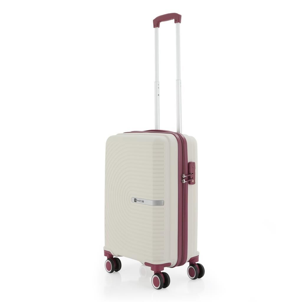 MÇS 3lü Set Kırılmaz Silikon Seyahat Valizi Bavulu V374 Kemik/Mürdüm