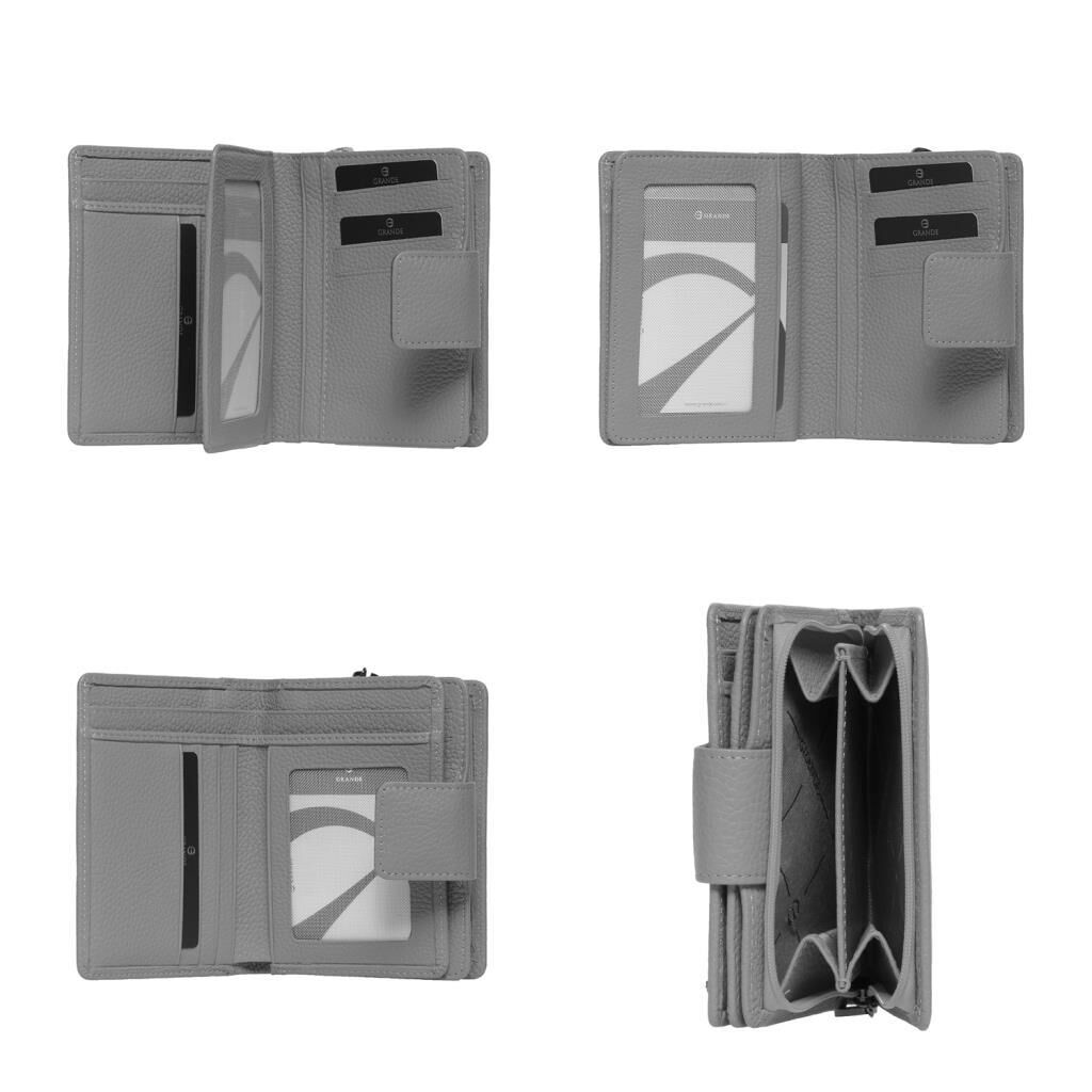 Grande Gerçek Deri Kadın Cüzdanı Hakiki Deri Normal Boy Kırmızı