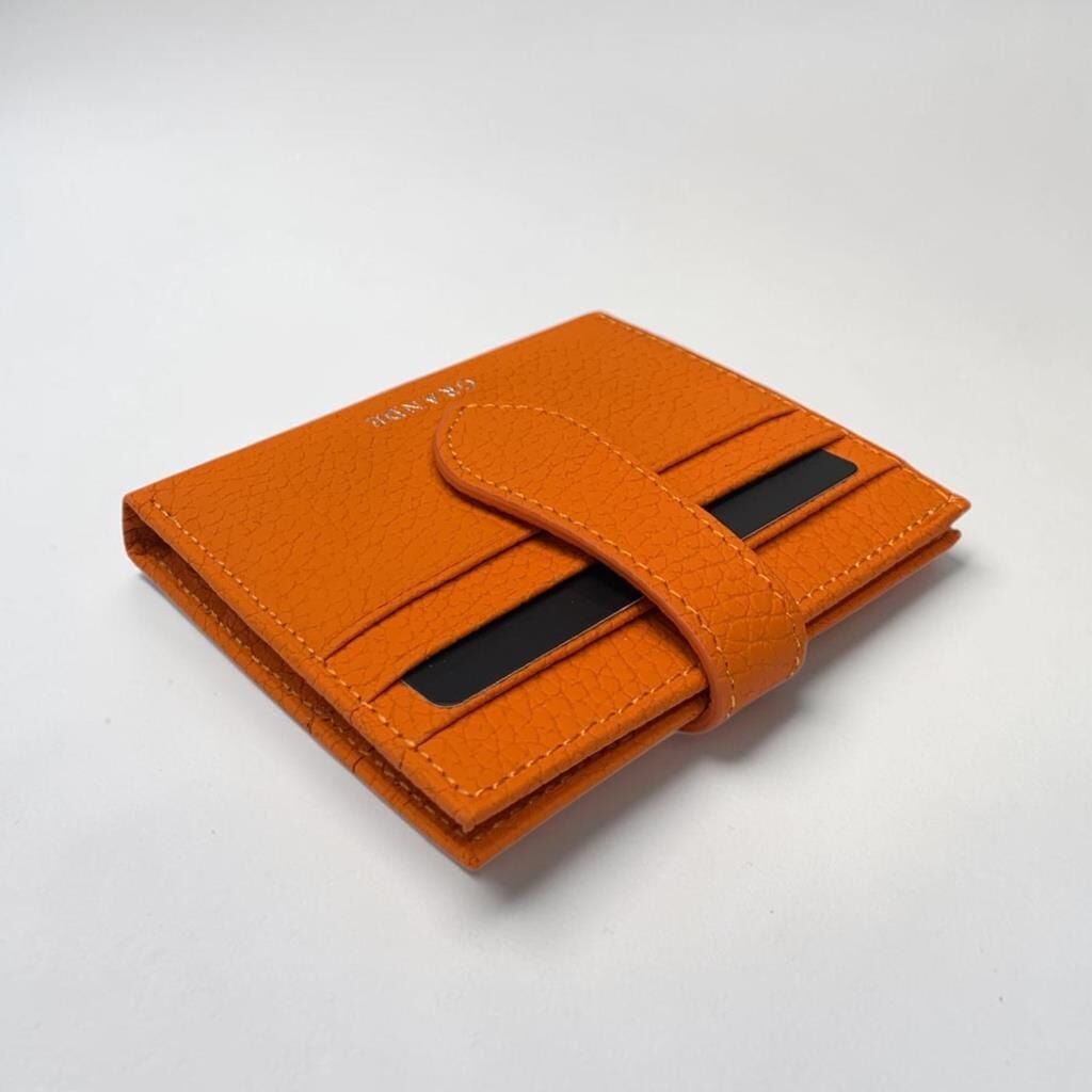 Grande Hakiki Deri Kart Cüzdanı Kartlık Orange
