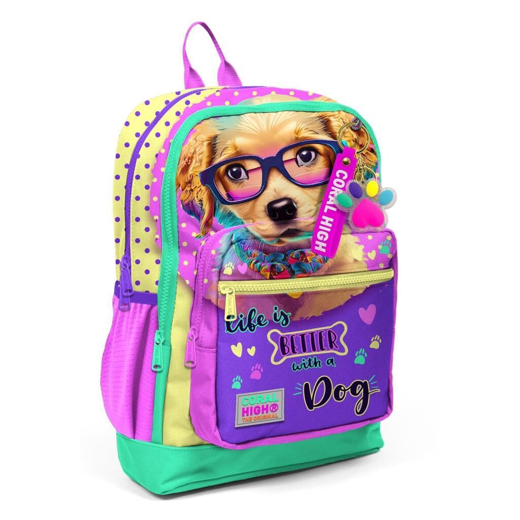 Coral High 2li Set Köpek Desenli Okul Çantası Beslenme 23752