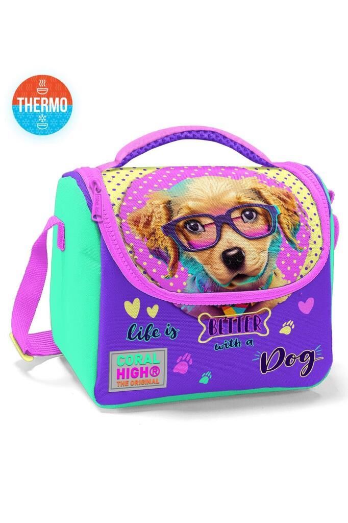 Coral High 2li Set Köpek Desenli Okul Çantası Beslenme 23752