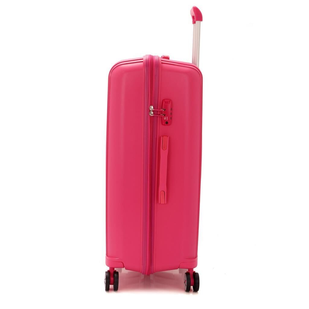 MÇS Büyük Boy Kırılmaz Silikon Seyahat Valizi Bavulu V305 Fuşya