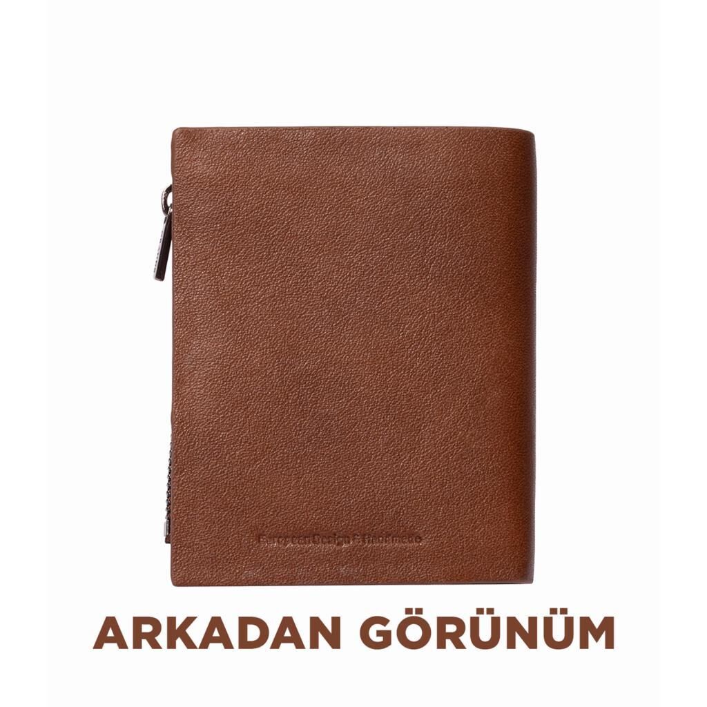 Grande Hakiki Deri Kadın Cüzdanı Küçük Boy Taba