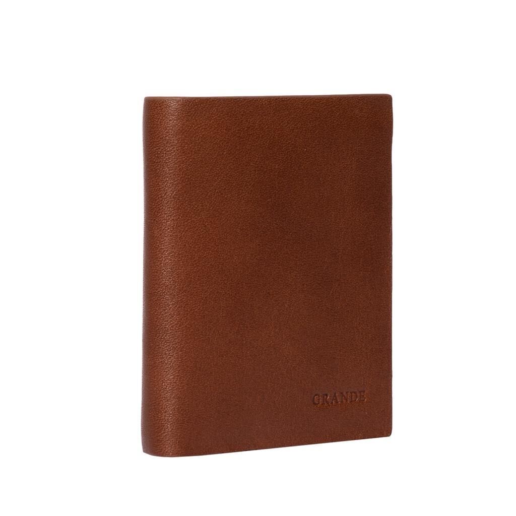 Grande Gerçek Deri Unisex Cüzdan Hakiki Deri Küçük Boy Taba