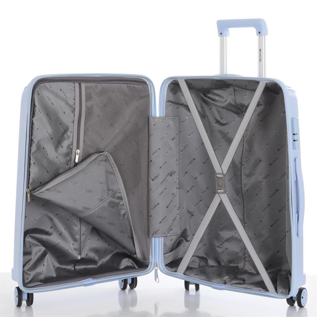 MÇS Büyük Boy Kırılmaz Silikon Seyahat Valizi Bavulu V305 Bebe Mavi