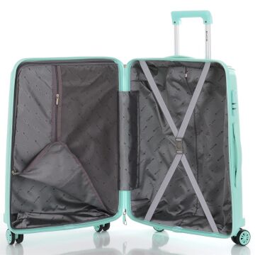 MÇS Büyük Boy Kırılmaz Silikon Seyahat Valizi Bavulu V305 Mint Yeşili