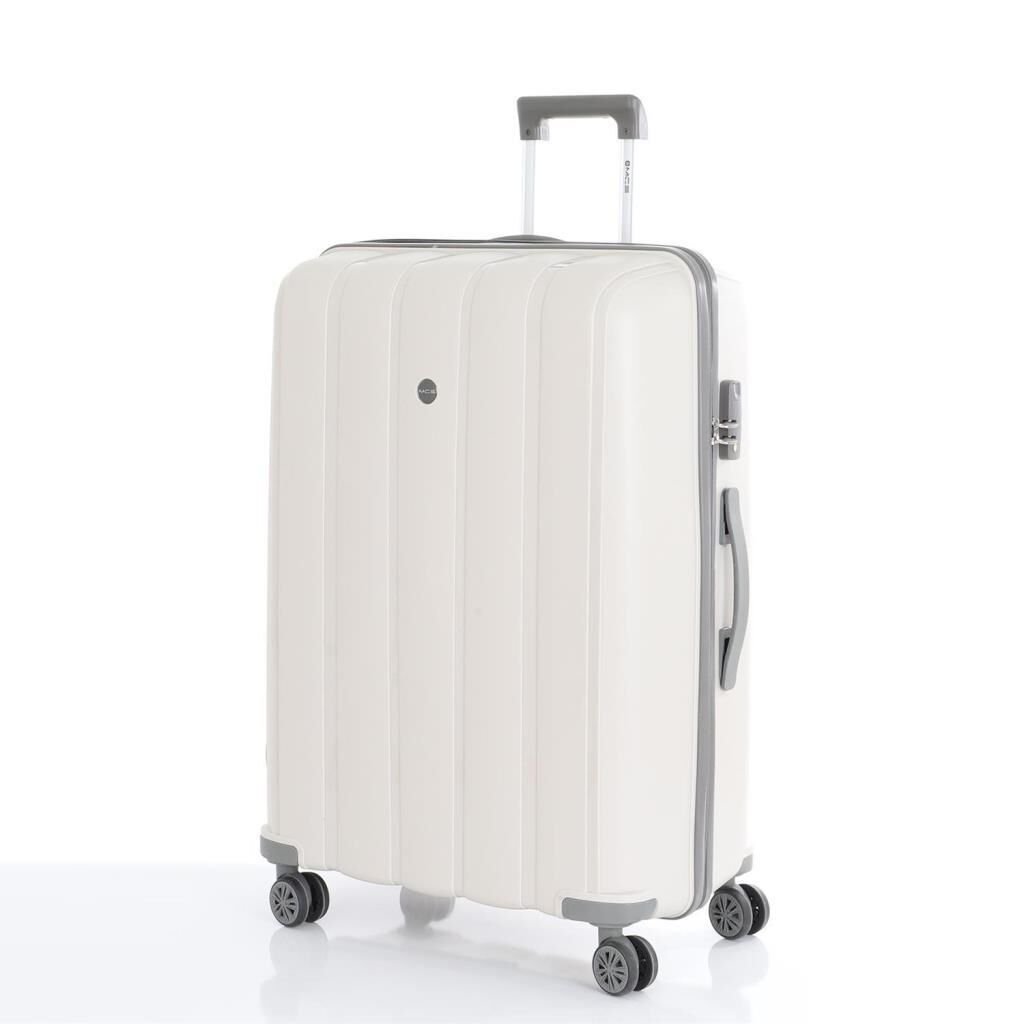 MÇS Büyük Boy Kırılmaz Silikon Seyahat Valizi Bavulu V305 Kemik/Gri