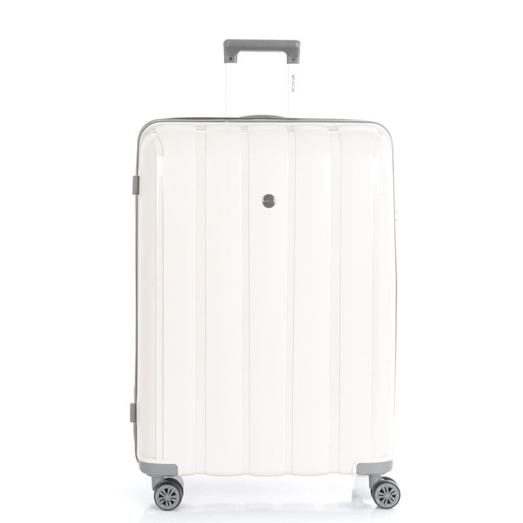 MÇS Büyük Boy Kırılmaz Silikon Seyahat Valizi Bavulu V305 Kemik/Gri