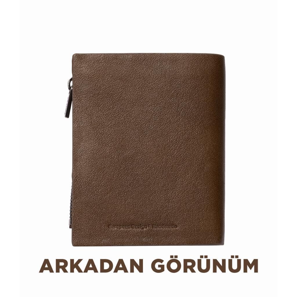 Grande Hakiki Deri Kadın Cüzdanı Küçük Boy Kahve