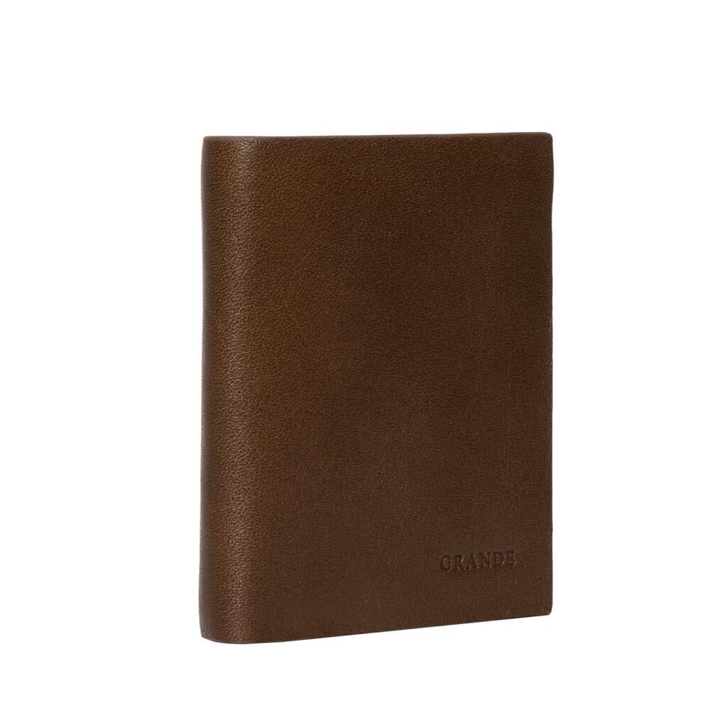 Grande Gerçek Deri Unisex Cüzdan Hakiki Deri Küçük Boy Kahve