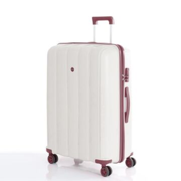 MÇS Büyük Boy Kırılmaz Silikon Seyahat Valizi Bavulu V305 Kemik/KPudra