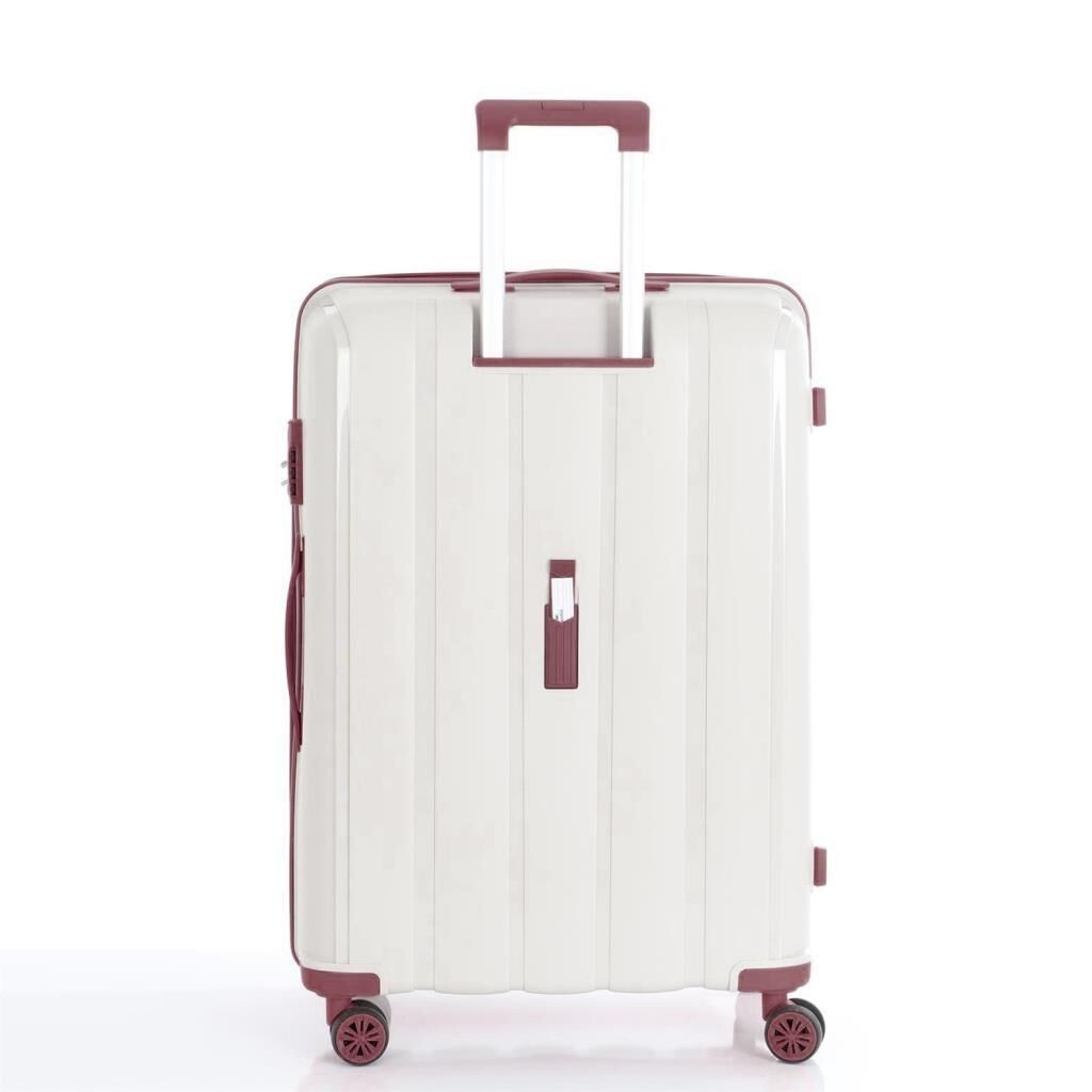 MÇS Büyük Boy Kırılmaz Silikon Seyahat Valizi Bavulu V305 Kemik/KPudra