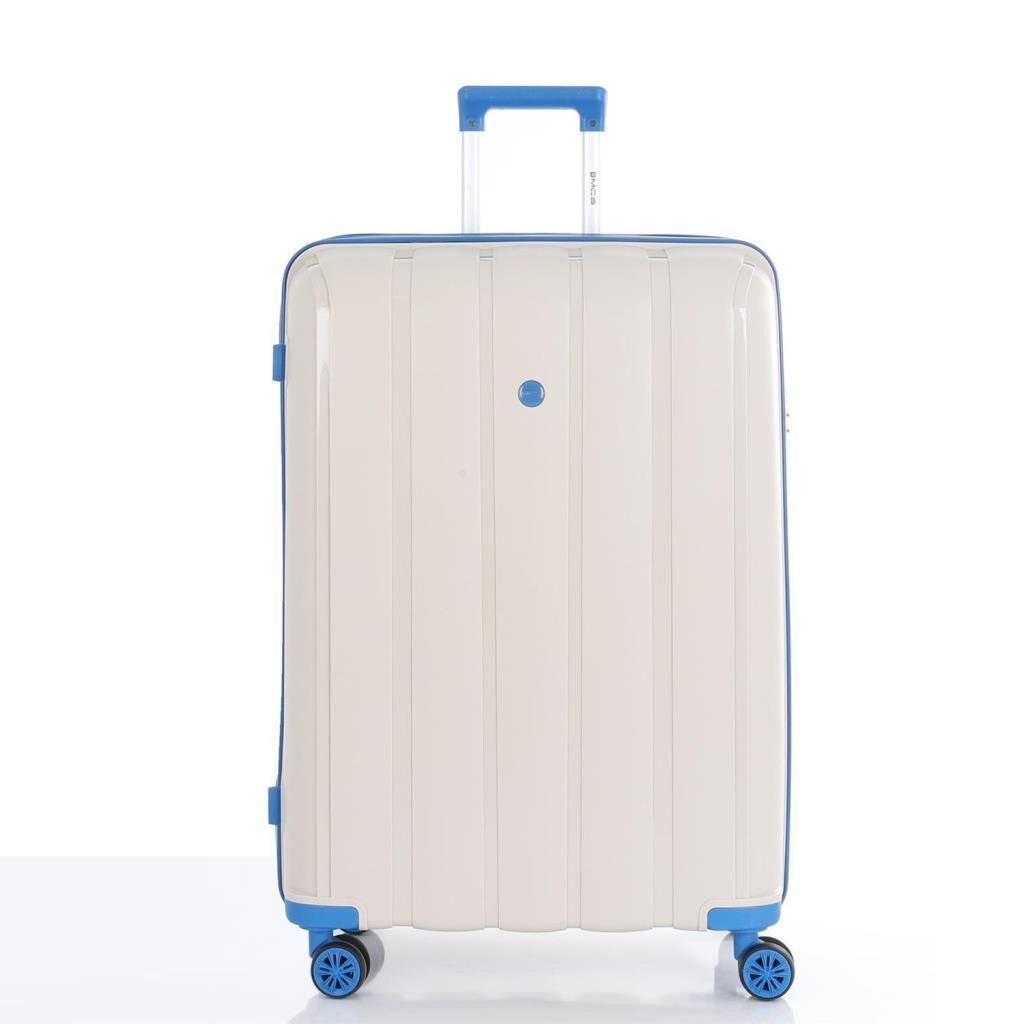 MÇS Büyük Boy Kırılmaz Silikon Seyahat Valizi Bavulu V305 Kemik/Saks
