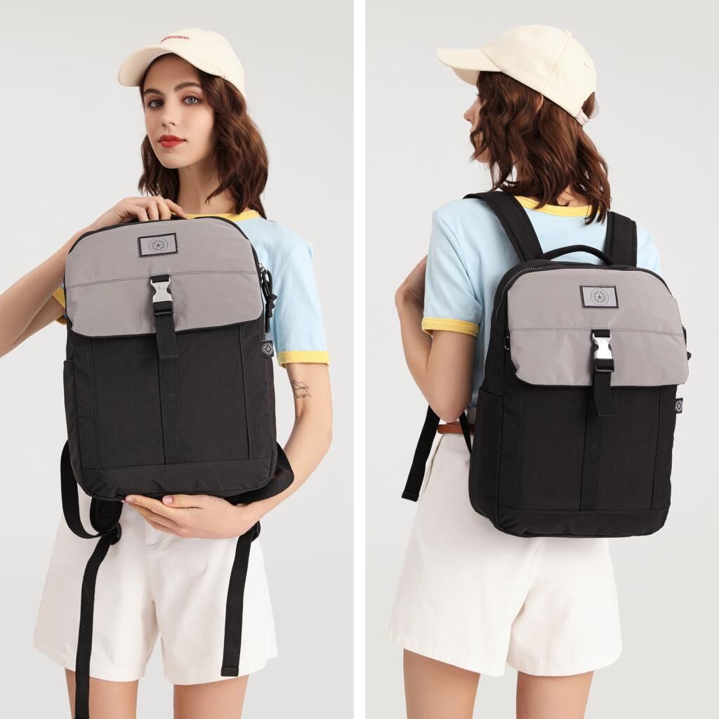 Smart Bags Uniseks Sırt Çantası Büyük Boy Renkli Tasarım 3183 Siyah/Gri