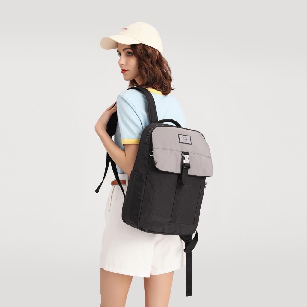 Smart Bags Uniseks Sırt Çantası Büyük Boy Renkli Tasarım 3183 Siyah/Gri