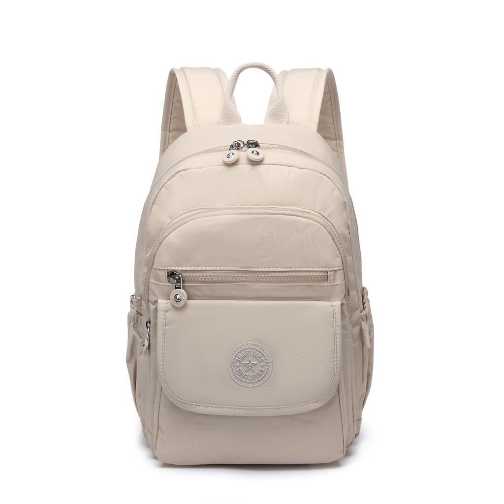 Orta Boy Kadın Sırt Çantası Smart Bags Krinkıl Kumaş 1187 Bej