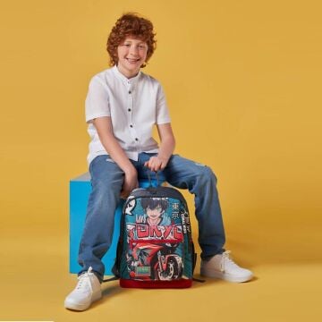 Coral High 2li Set Motor Desenli Okul Çantası Beslenme 23764