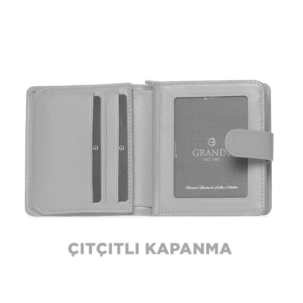 Grande Gerçek Deri Kadın Cüzdanı Hakiki Deri Küçük Boy Taba