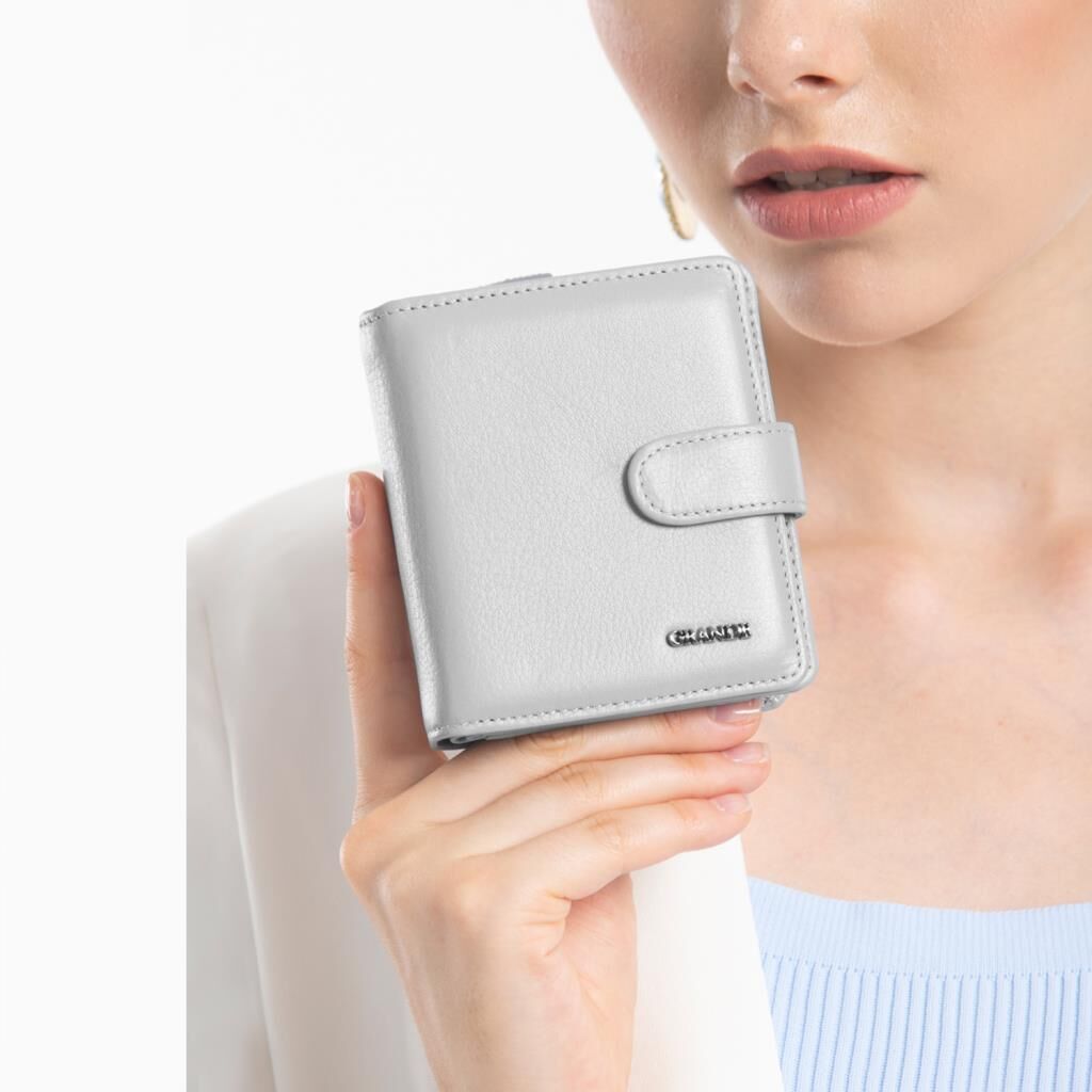 Grande Gerçek Deri Kadın Cüzdanı Hakiki Deri Küçük Boy Kahve