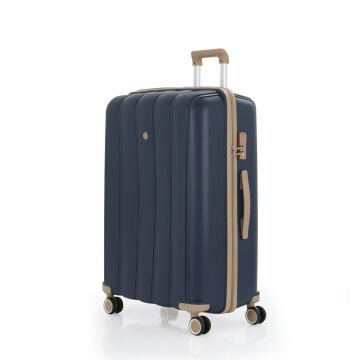 MÇS Büyük Boy Kırılmaz Silikon Seyahat Valizi Bavulu V305 Laci/Şampanya