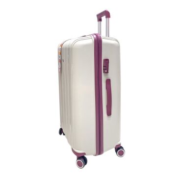 Mçs Valiz Büyük Boy Kırılmaz PP Silikon V305 Kemik/Mürdüm