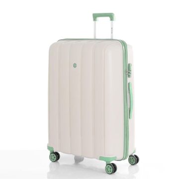 MÇS Büyük Boy Kırılmaz Silikon Seyahat Valizi Bavulu V305 Kemik/SuYeşili