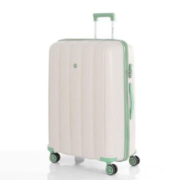 Mçs Valiz Büyük Boy Kırılmaz PP Silikon V305 Kemik/SuYeşili