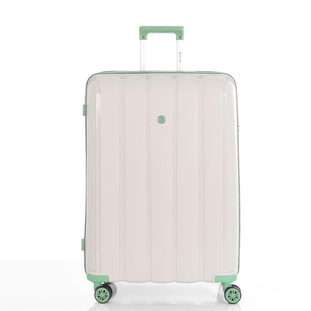 MÇS Büyük Boy Kırılmaz Silikon Seyahat Valizi Bavulu V305 Kemik/SuYeşili