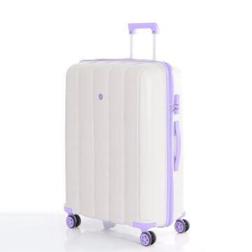 Mçs Valiz Büyük Boy Kırılmaz PP Silikon V305 Kemik/Lila