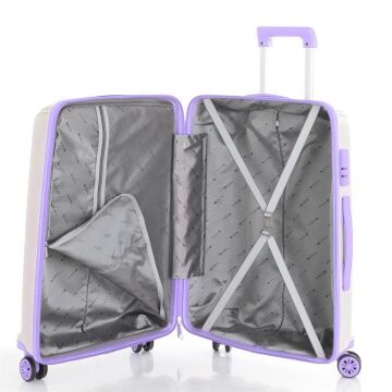 Mçs Valiz 3lü Set Kırılmaz PP Silikon Kemik/Lila