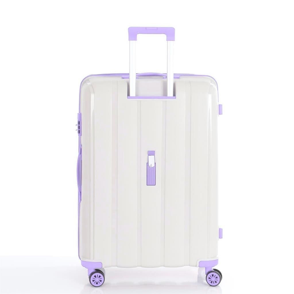 MÇS 3lü Set Kırılmaz Silikon Seyahat Valizi Bavulu V305 Kemik Lila